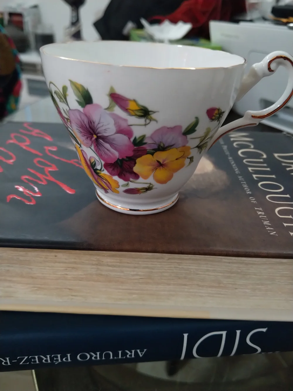 Regency English Bone China Teacup - White with Gold Trim